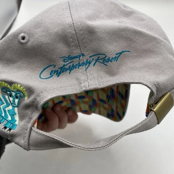 Disneys Contemporary Resort Embroidered Mickey Mouse Adjustable‎ Hat Grey New - Picture 3 of 6